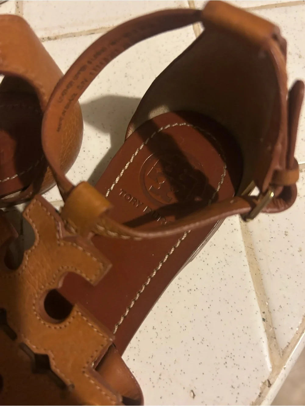 Tory Burch Brown Leather Phoebe Gladiator Sandals